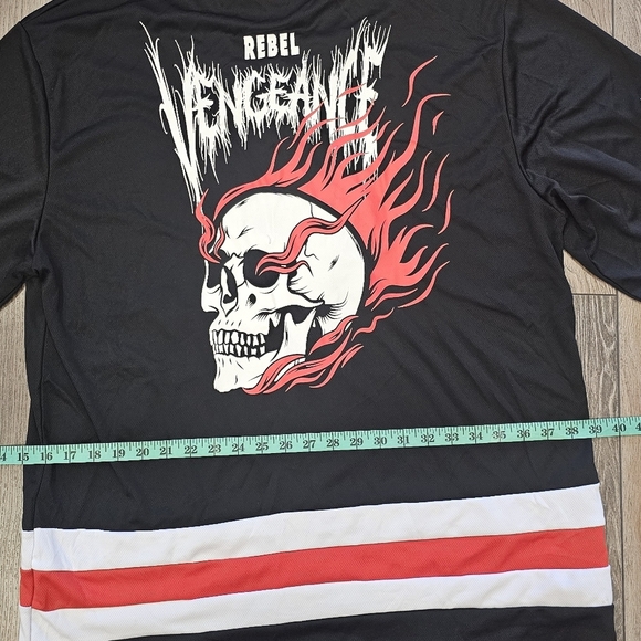 Emo, rebel, goth, black, casual, jersey, skull, streetwear, unisex - Picture 8 of 8